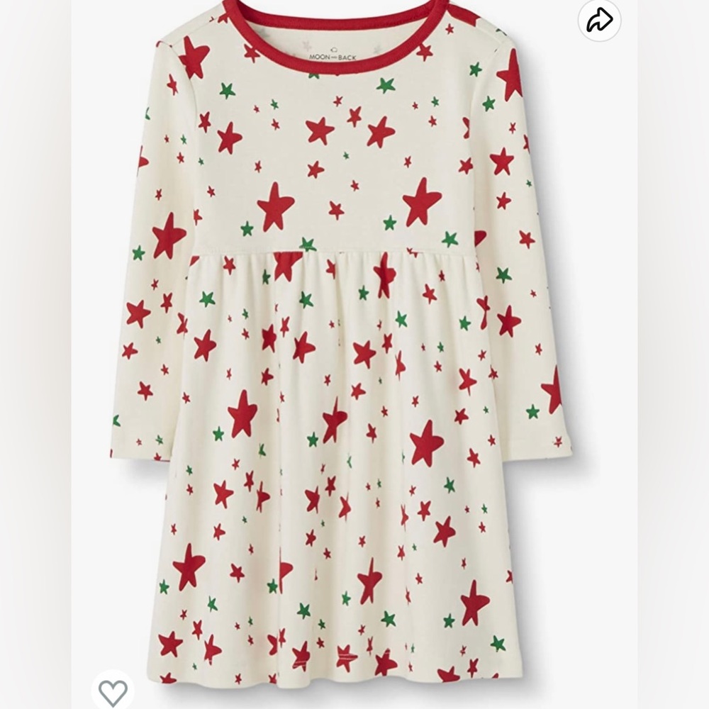 NWOT Hanna Andersson Organic Cotton Knit Dress Size 4 Christmas